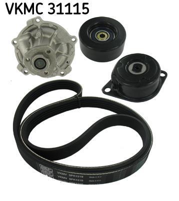 Pompe à eau+Jeu de courroie trapézoïdale à nervures (Pompe à eau et courroie accessoires) SKF ref. VKMC 31115